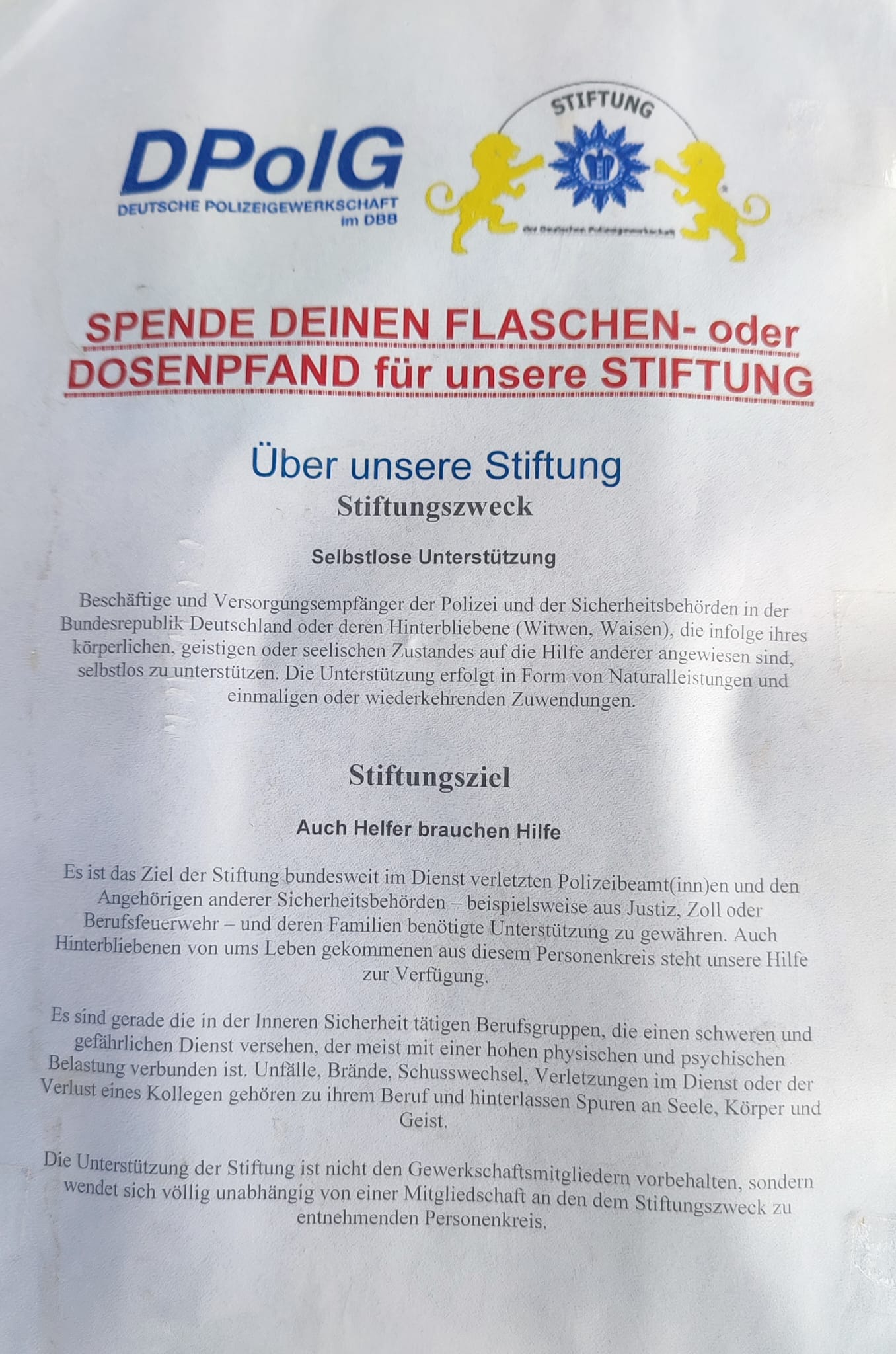 Spendenaufruf