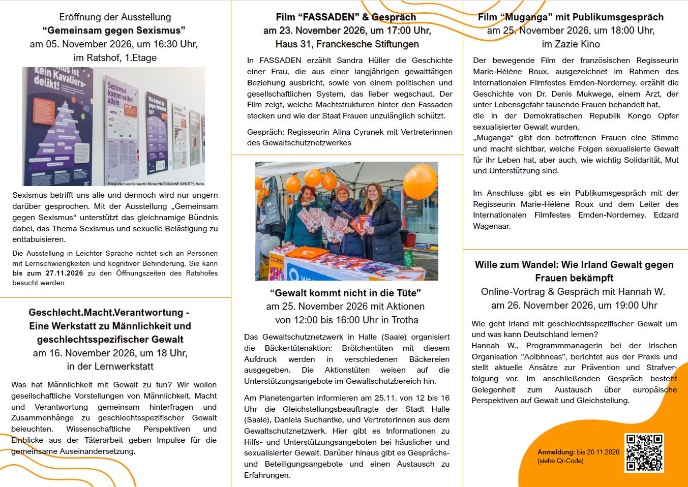 Flyer Halle zu Aktionen rund um den 25.11.2026